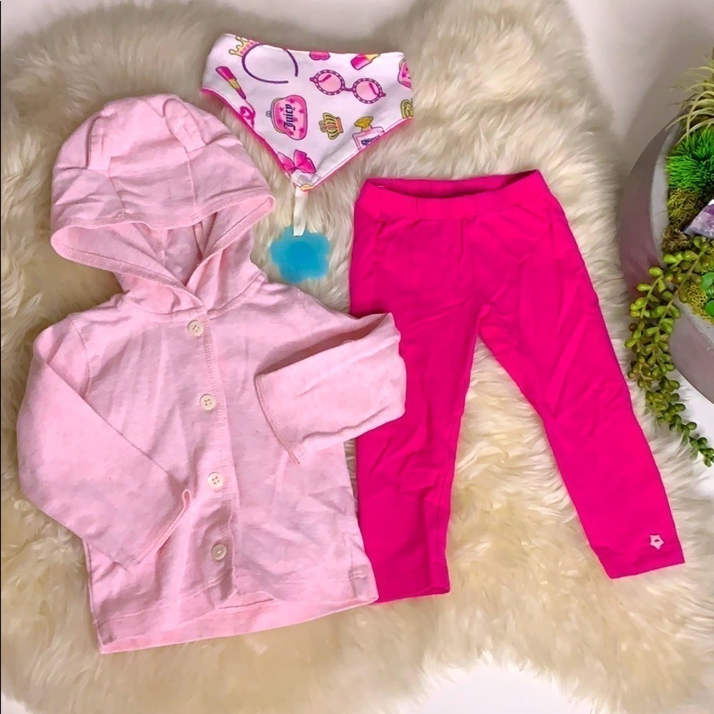 Think Pink 3 Piece Baby Girl Bundle 6 Months Set